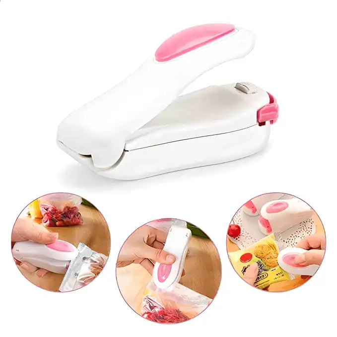 Smart Bag Sealer Heat Seal, Portable Mini Sealing Machine for Food Storage, Food Sealer Handheld for Vacuum Sealer Bags, Plastic Bags, Snack Bags, Chip Bags