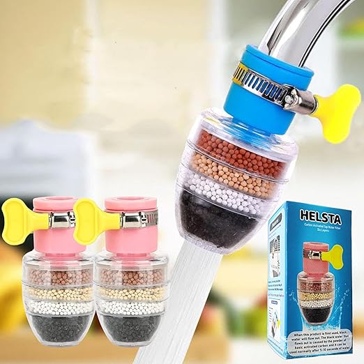 Activated Carbon Faucet Water Filter Universal Interface Home Kitchen Faucet Tap Water Tap Filter Multilayer Clean Purifier Filter Cartridge Five Layer Water Filter