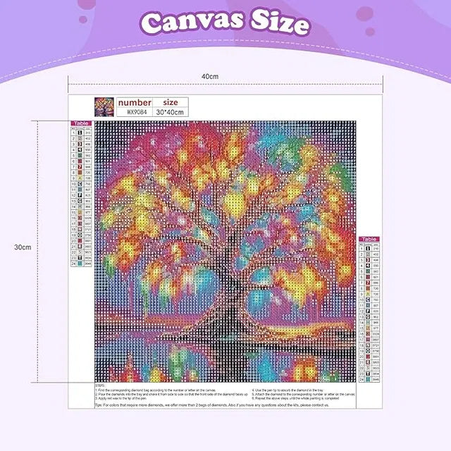 Diamond Art Painting Kits for Adults and Beginners, 5D Tree Diamond Art Kit